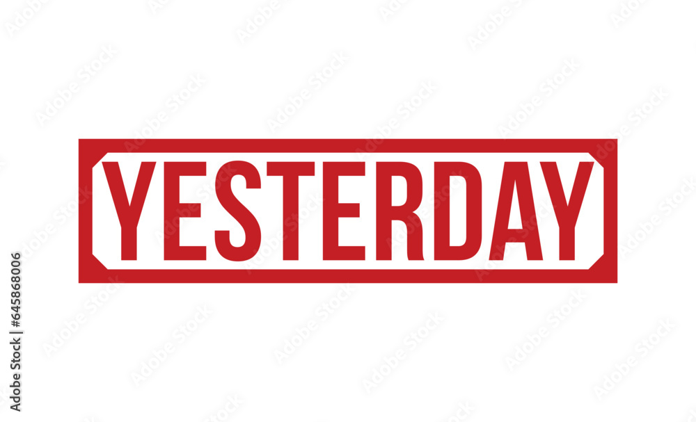 Yesterday Red Rubber Stamp vector design. Yesterday Red Rubber Stamp vector design.