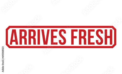 Arrives Fresh Red Rubber Stamp vector design.