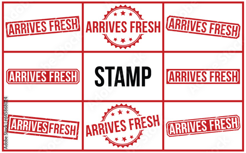 Arrives Fresh rubber stamp vector illustration on white background. Arrives Fresh rubber stamp.