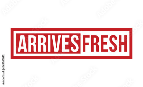 Arrives Fresh Red Rubber Stamp vector design.
