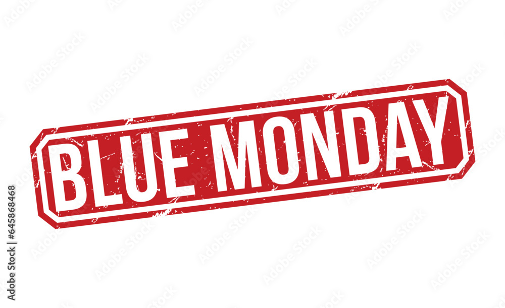 Blue Monday stamp red rubber stamp on white background. Blue Monday stamp sign. Blue Monday stamp. Blue Monday stamp red rubber stamp on white background. Blue Monday stamp sign. Blue Monday stamp.