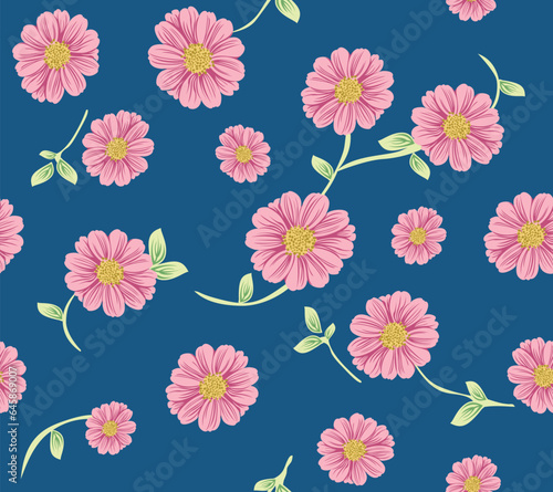 seamless vector flower bunch   design pattern on white background