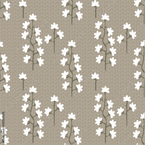 seamless vector flower bunch   design pattern on white background