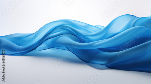 揺れる美しい青色の布 photo