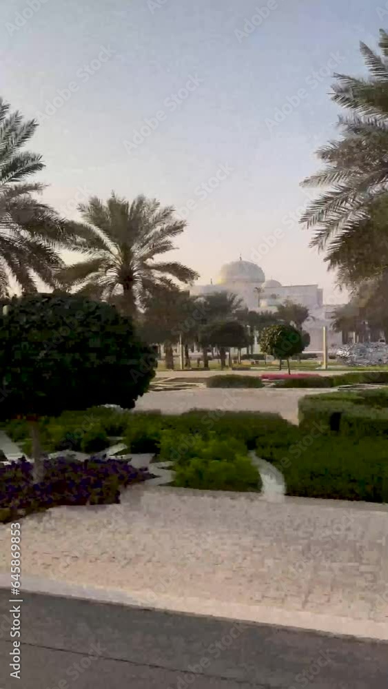 View of houses, skyscrapers, streets of Abu Dhabi in the UAE View of houses, skyscrapers, streets of Abu Dhabi in the UAE
