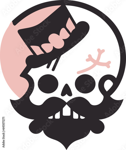 Hispanic heritage sugar skull marigold Festive dia de los muertos with hat vector icon