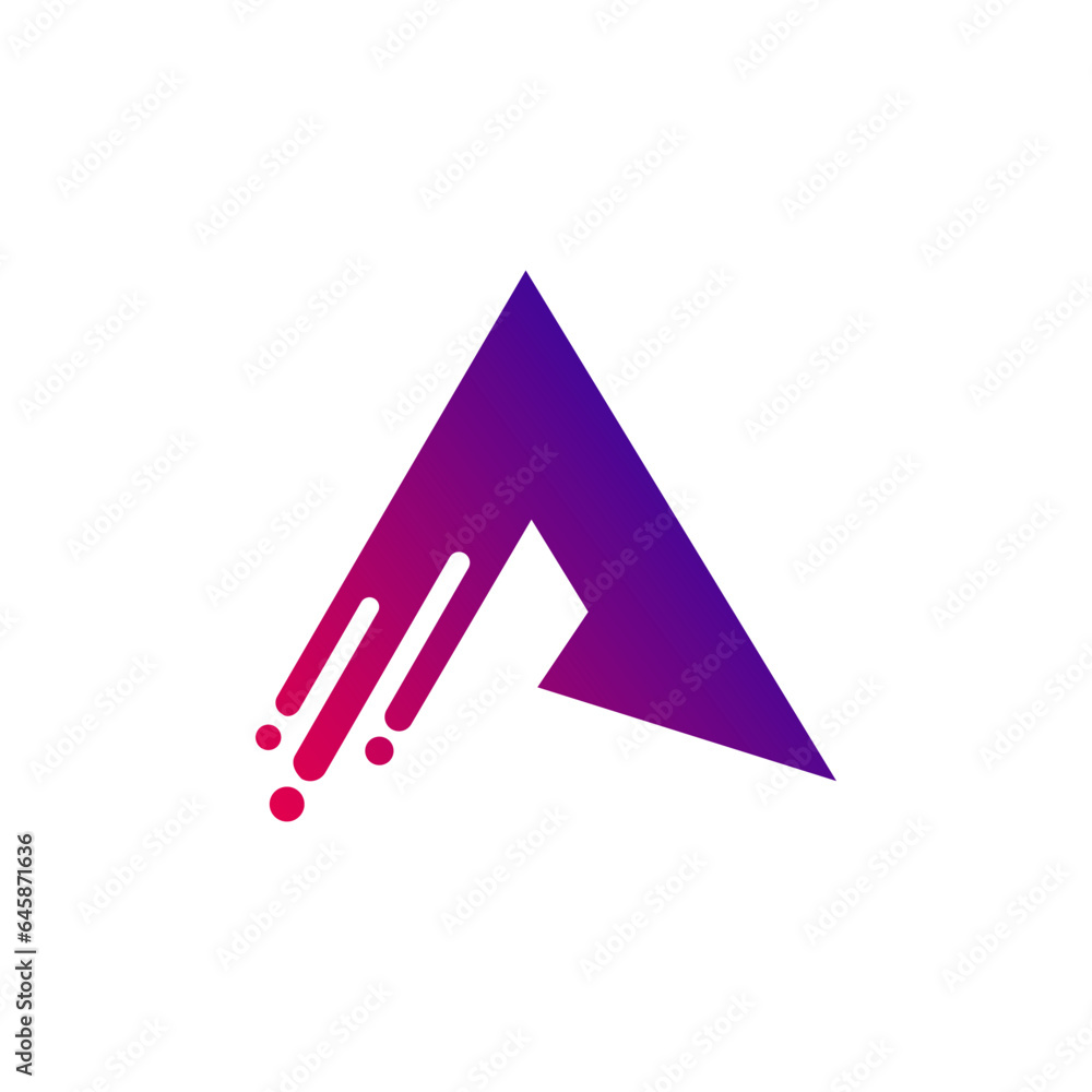 A Letter Logo Design Triangle Style, Vector logo template A Letter Logo Design Triangle Style, Vector logo template