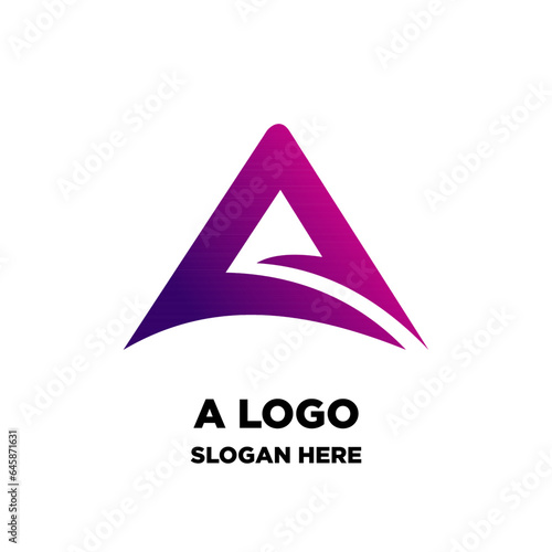 A Letter Logo Design Triangle Style, Vector logo template