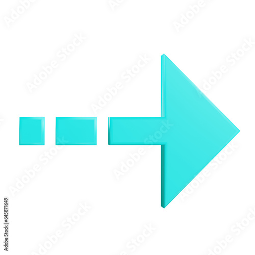 blue arrow 3d icon with points