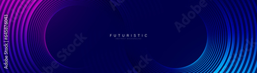 Blue and violet abstract background with glowing infinity circle curve geometric lines. Modern shiny blue, pink lines pattern. Modern Landing Page, Template, and websites. Vector illustration