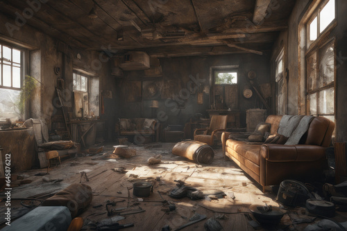 interior of a post apocalyptic building