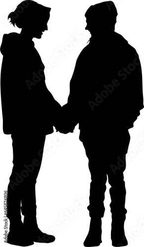 Friend Silhouette Illustration Vector