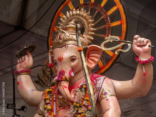 Big statues of Lord Ganesha during Ganesh Visarjan photo