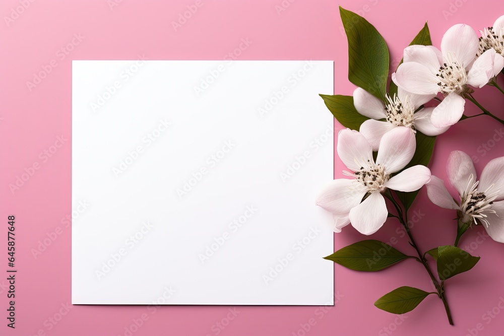 blank white paper with flower copy space for valentines womens mothers day blank white paper with flower copy space for valentines womens mothers day