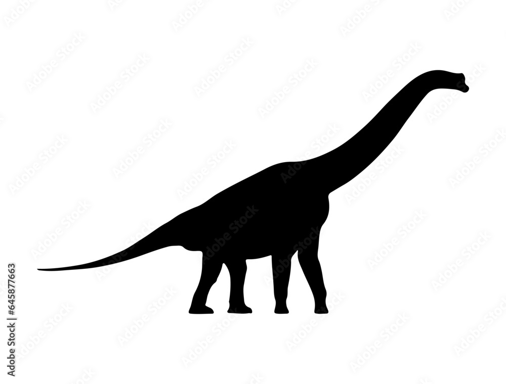 Brachiosaurus silhouette vector art white background Brachiosaurus silhouette vector art white background
