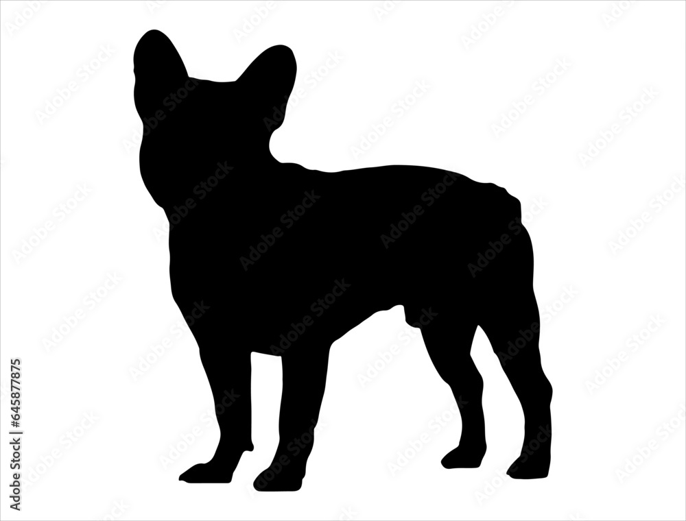Bulldog silhouette vector art white background