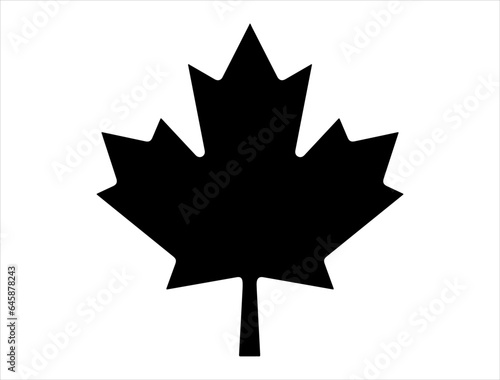 Canadian maple leaf silhouette vector art white background