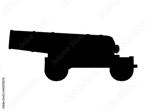 Canon silhouette vector art white background