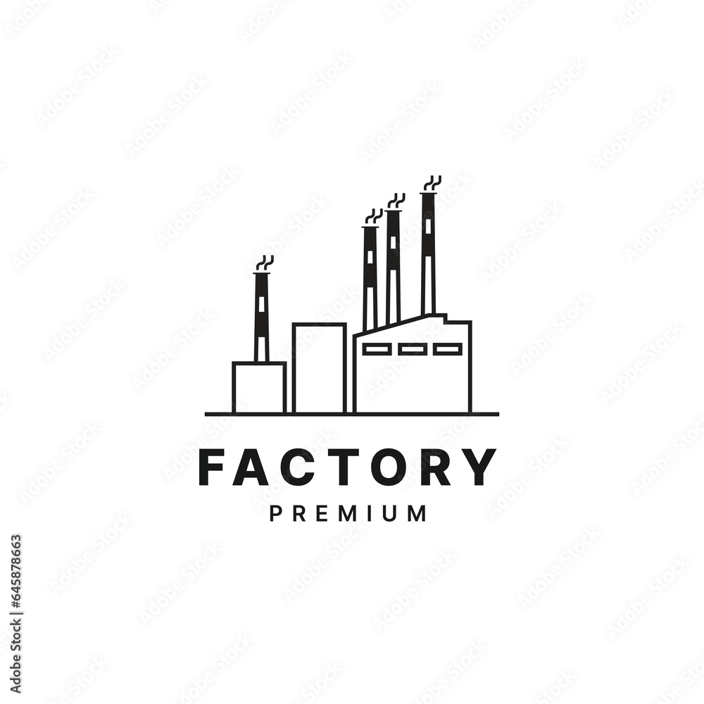 Factory building logo design vector