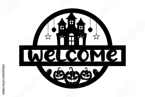 Halloween Welcome Sign Door Hanger