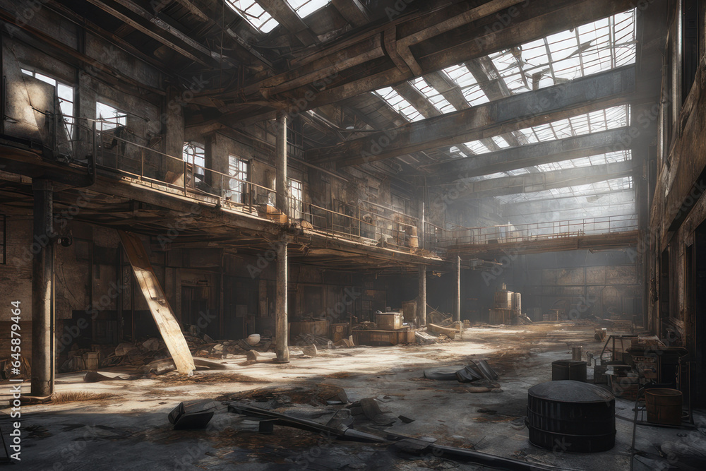 interior of a post apocalyptic building