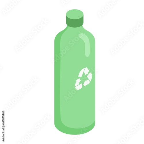 Green technology element isometric icon.
