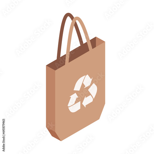 Green technology element isometric icon.