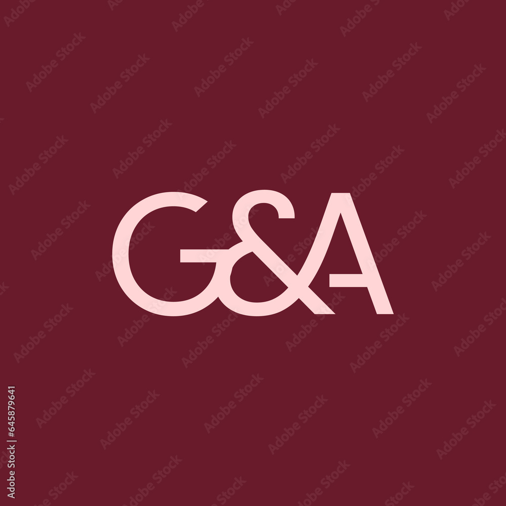 Fototapeta premium G and A alphabet monogram logo simple vector. Initial A and G abstract monogram letter alphabet logo design