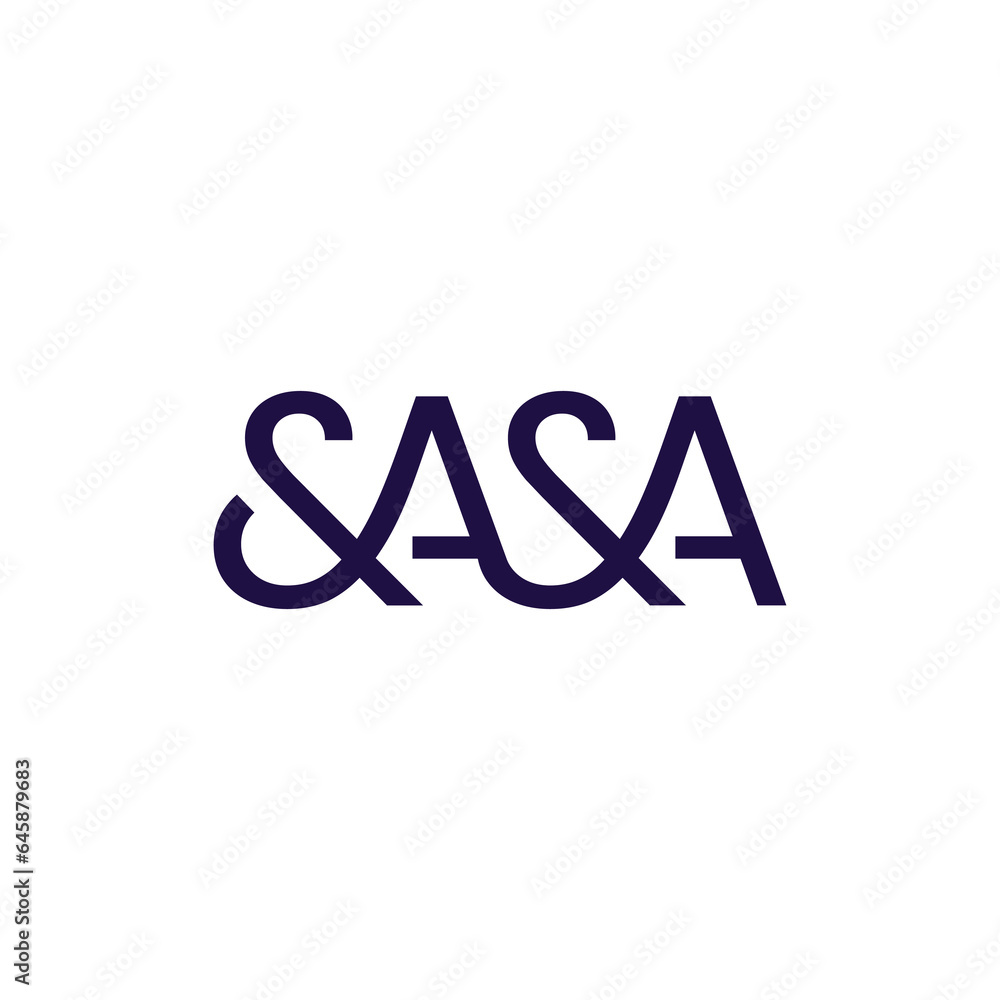 Letter SASA Logo Design. S and A Logo Initial Vector Mark. Alphabet letters monogram logo SASA Letter SASA Logo Design. S and A Logo Initial Vector Mark. Alphabet letters monogram logo SASA