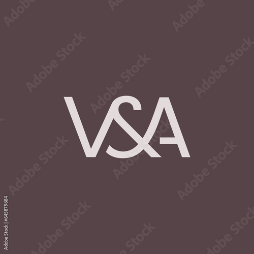 Alphabet letters VSA monogram logo Simple vector. V and A abstract initial monogram letter alphabet logo design