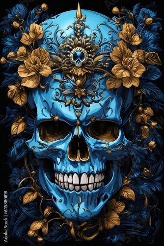 blue skull artwork design
