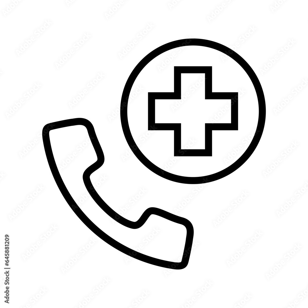 Emergency ambulance call vector icon Emergency ambulance call vector icon