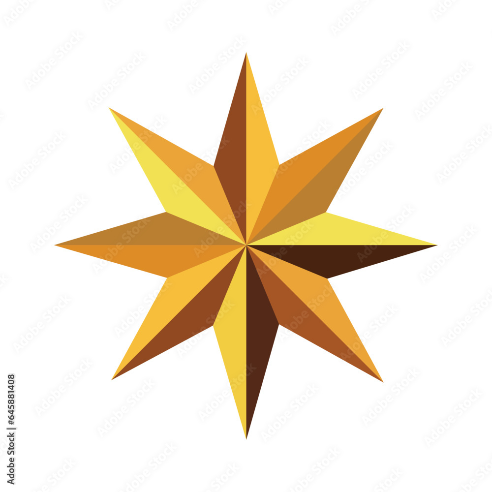 Fototapeta premium Golden Christmas Star isolated on white Background. vector illustration. gold star