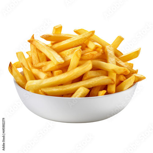 French fries  transparent background  isolated image  generative AI 