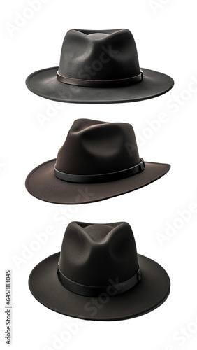 black hat, transparent background, isolated image, generative AI 