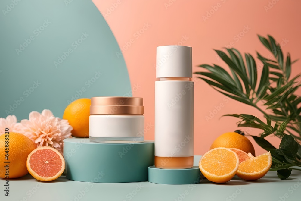 Minimal mockup background for skincare product presentation Minimal mockup background for skincare product presentation