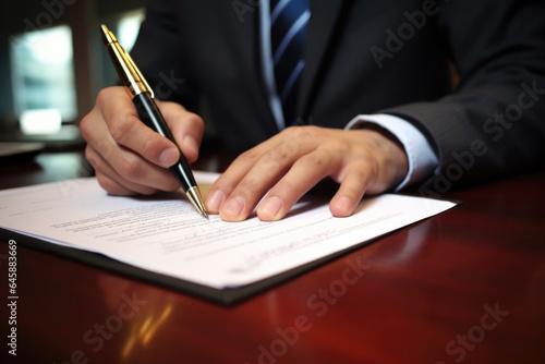 Close-Up of Businessman Signing Home Purchase Loan Agreement Generative AI  © illuminating images