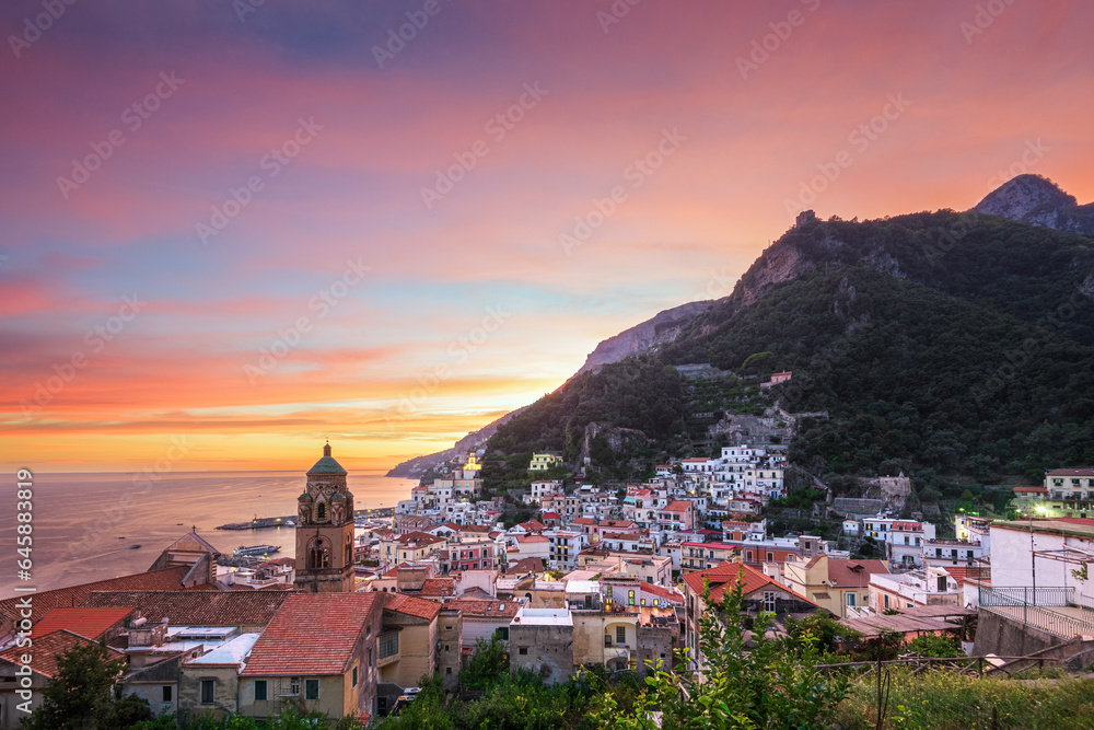Amalfi, Italy Town View at Dusk