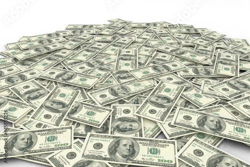 Digital png illustration of 100 american dollar banknotes on transparent background