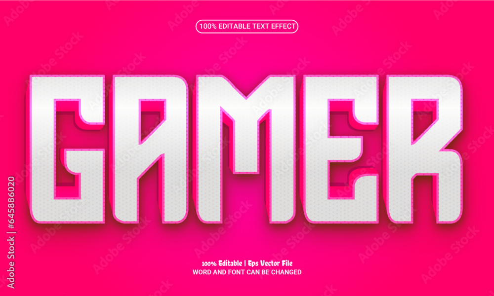 Gamer 3d editable premium vector text effect Gamer 3d editable premium vector text effect