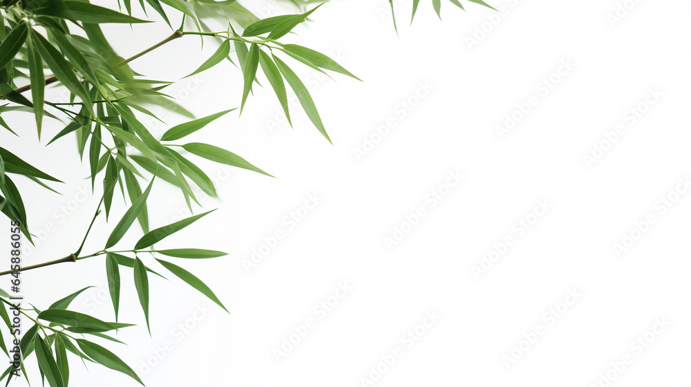 bamboo leaves isolated. Generative Ai