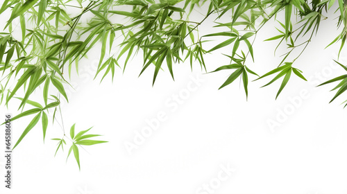 bamboo leaves border. Generative Ai