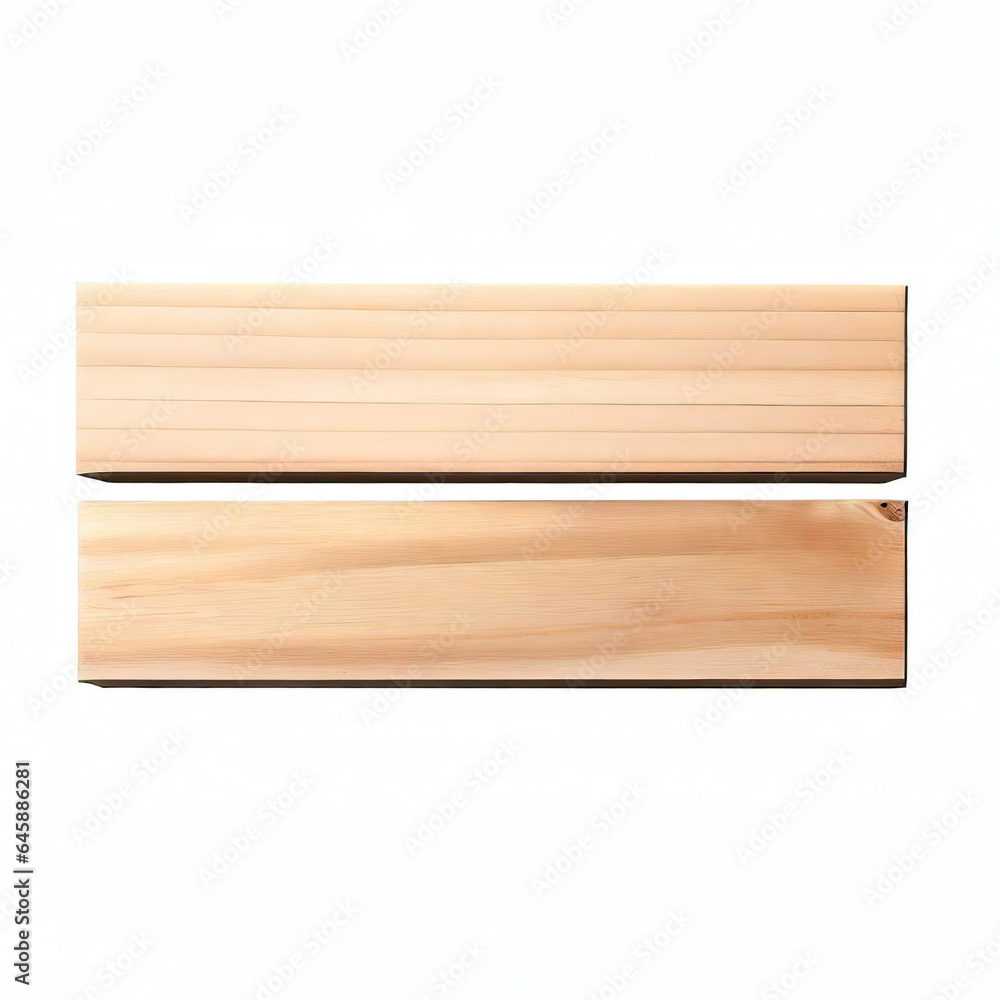 Wooden signboard isolated on white background, clipping path included. Generative AI 
