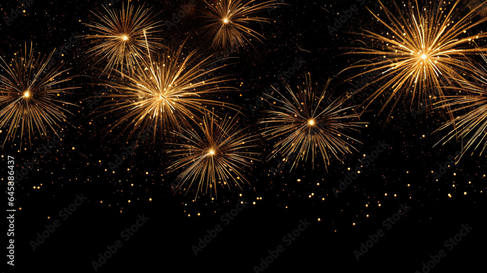 Fototapeta premium festive fireworks in the night sky. Generative Ai