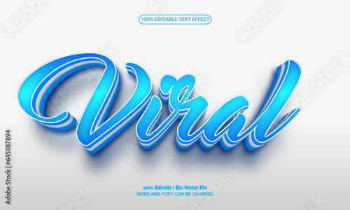 Viral 3d editable premium vector text effect