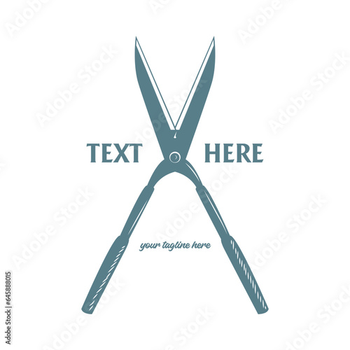 Vintage Garden Grass Hadge Shears Fiskars Scissor Cutter Icon Vector
