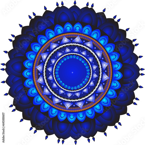 blue round ornament mandala 