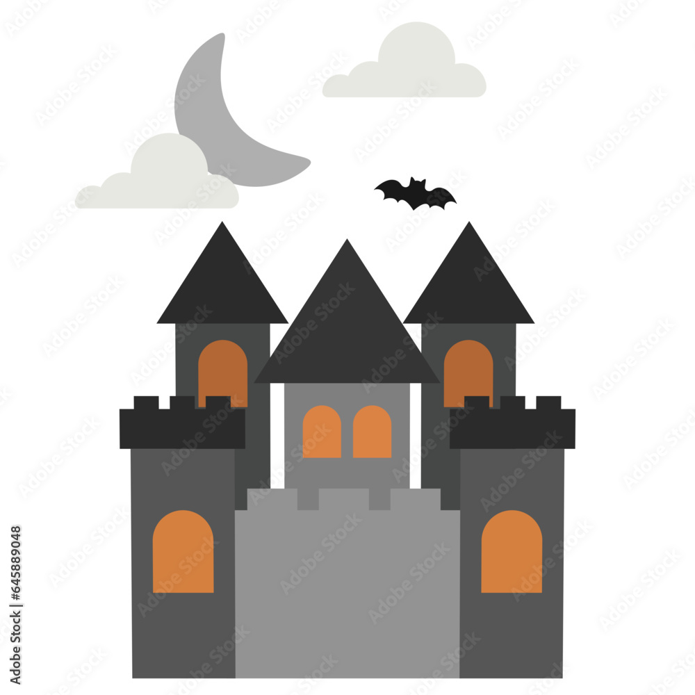 Obraz premium Halloween castle vector illustration