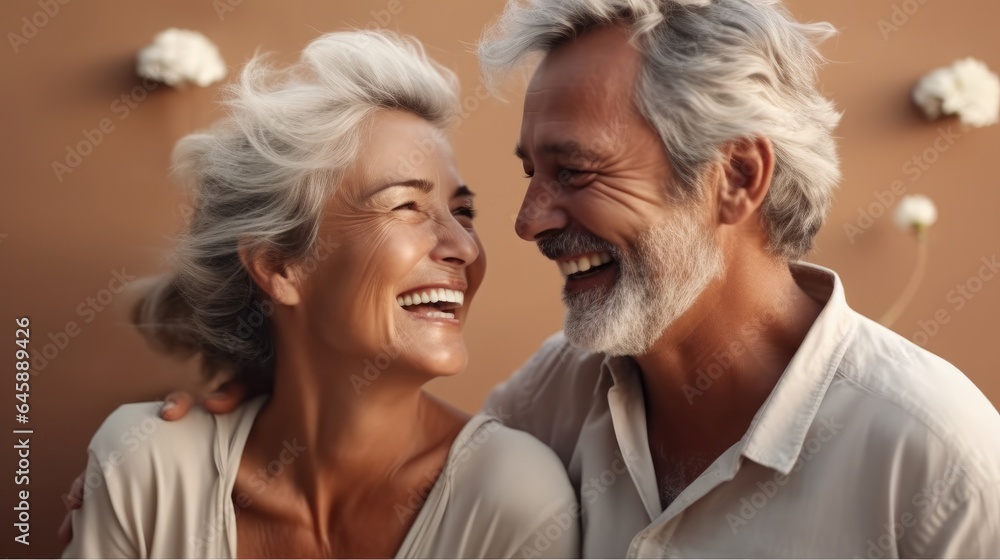 Portrait of happy smiling senior couple at home, Elderly love and friendship. Portrait of happy smiling senior couple at home, Elderly love and friendship.