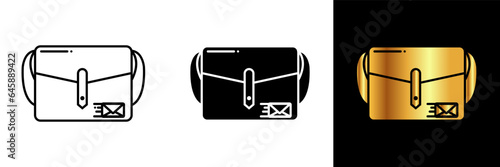 Mail carrier bag icon, symbolizing postal delivery, mail transportation, and postal workers, perfect for use in postal service apps, delivery tracking systems, and mail-related visual designs.